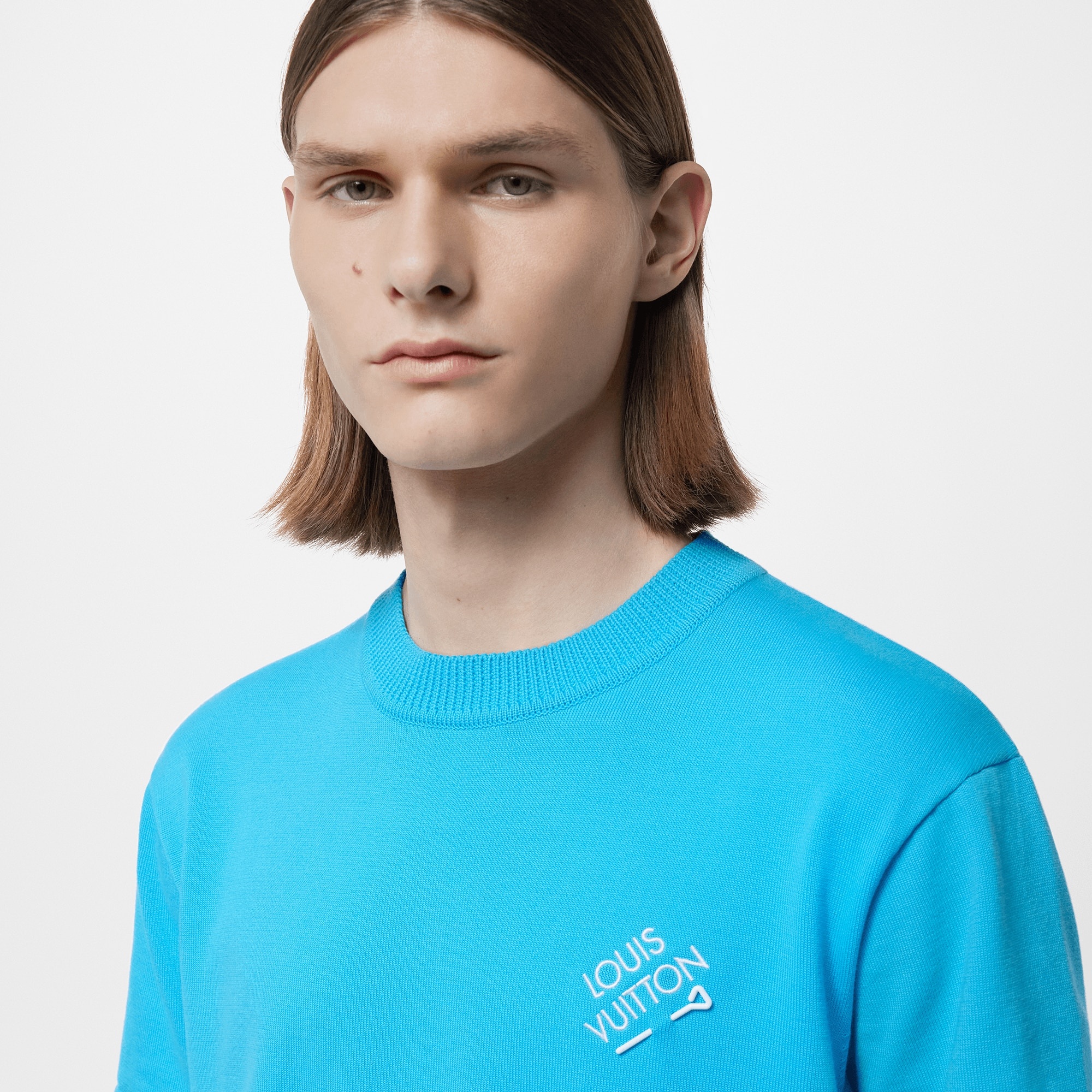 Embroidered Signature Short-Sleeved Cotton Crewneck - 2