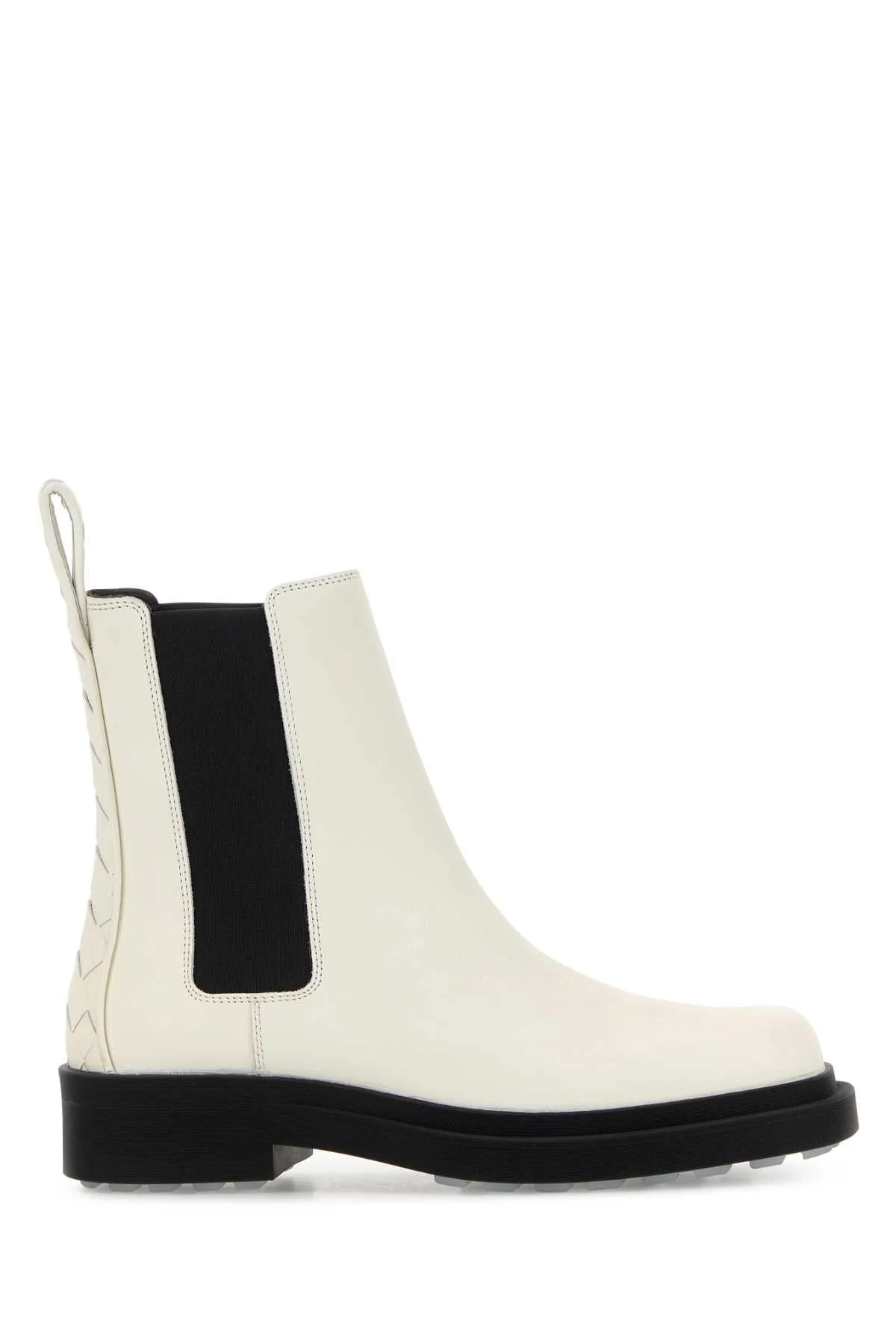 Bottega Veneta Women Ivory Leather Chelsea Ben Ankle Boots - 1