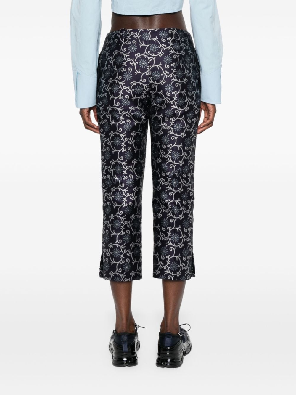 Marguerite jacquard cropped trousers - 4