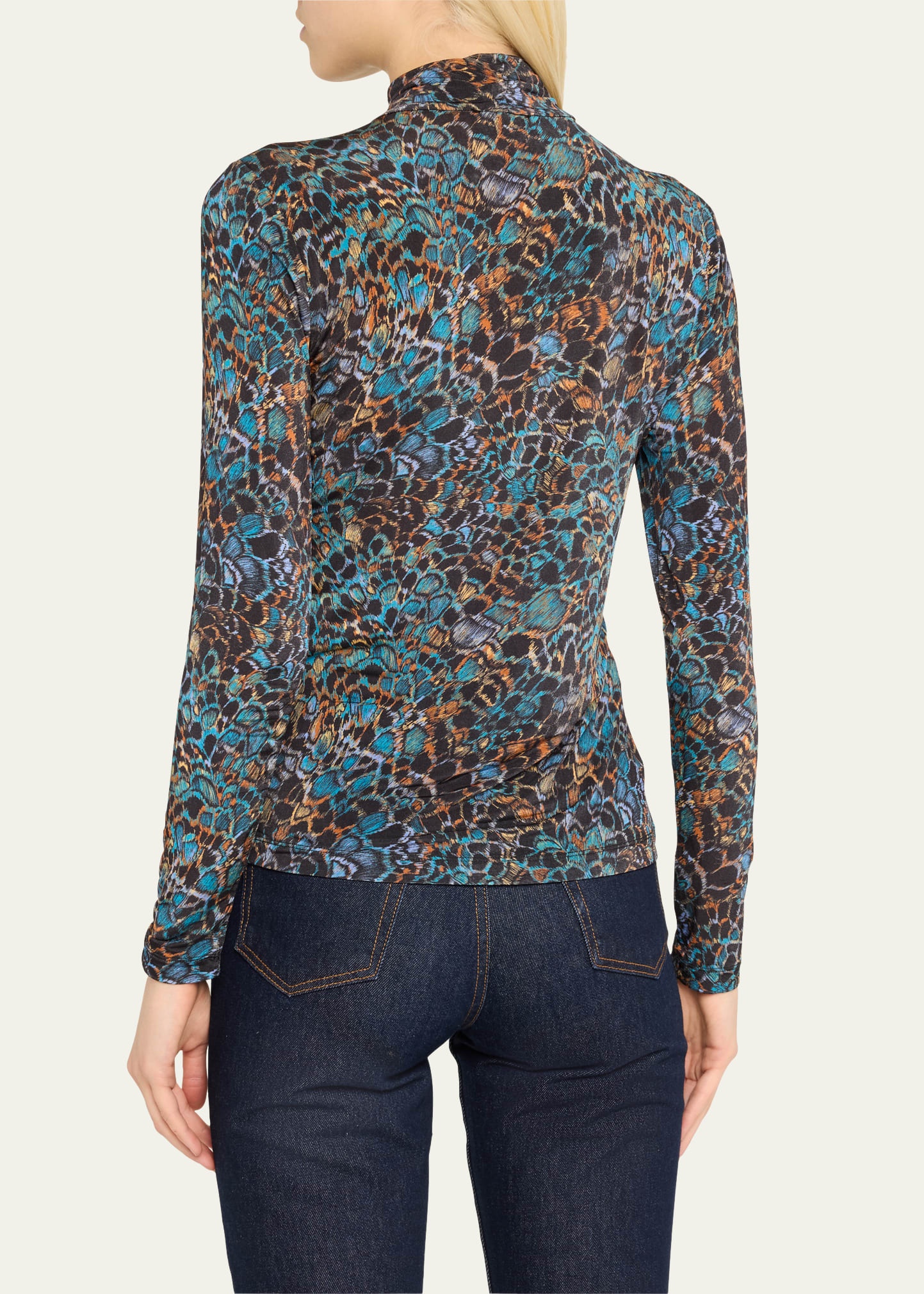 Aurelia Printed Turtleneck Long-Sleeve Top - 3