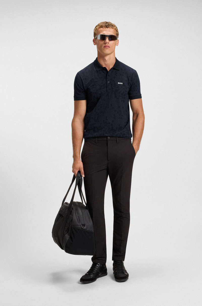 BOSS COTTON-PIQUÉ POLO SHIRT WITH ALL-OVER PRINT outlook