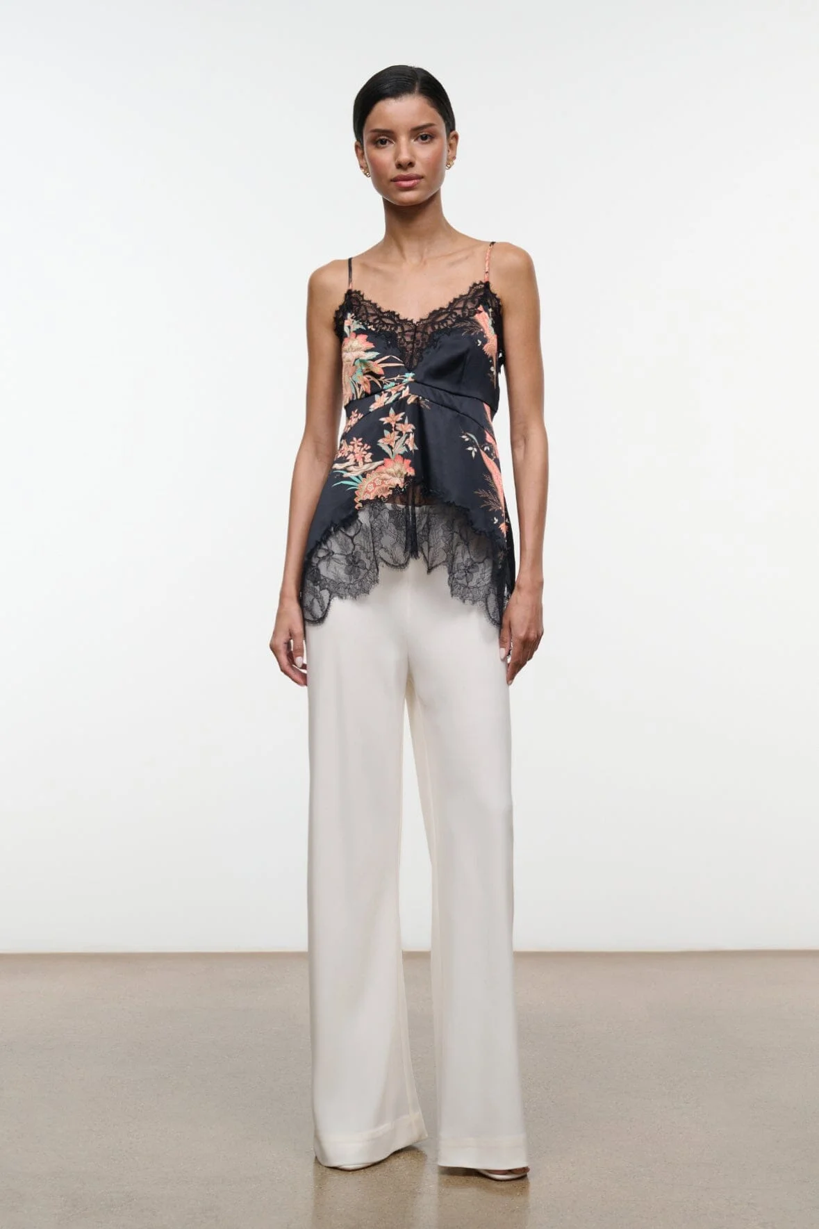 STAUD LINA SILK TOP TAPESTRY NOIR - 1