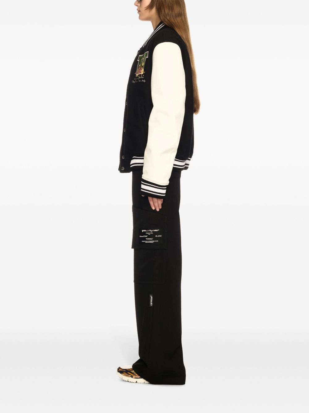 floral-embroidered bomber jacket - 3