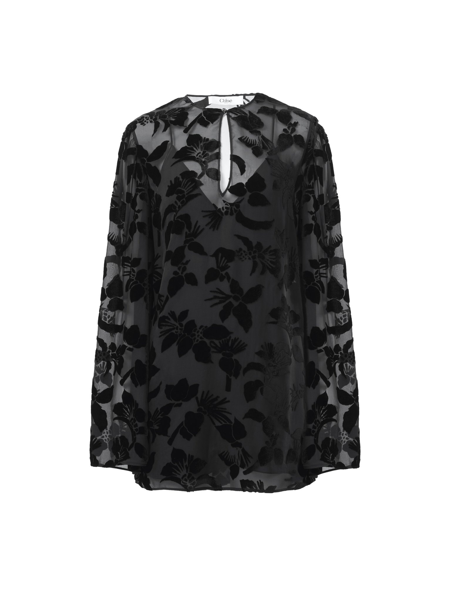 PUFF-SLEEVE MINI DRESS IN VELVET - 1