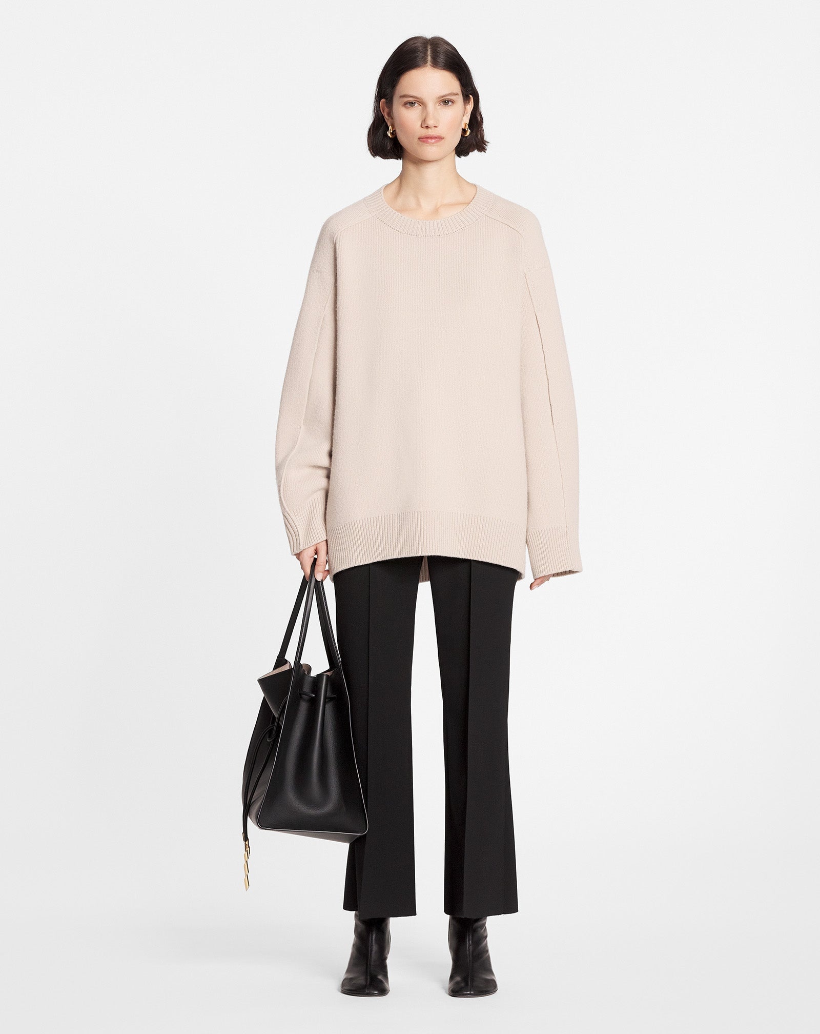 WOOL AND CASHMERE ROUND-NECK CAPE SWEATER - 2