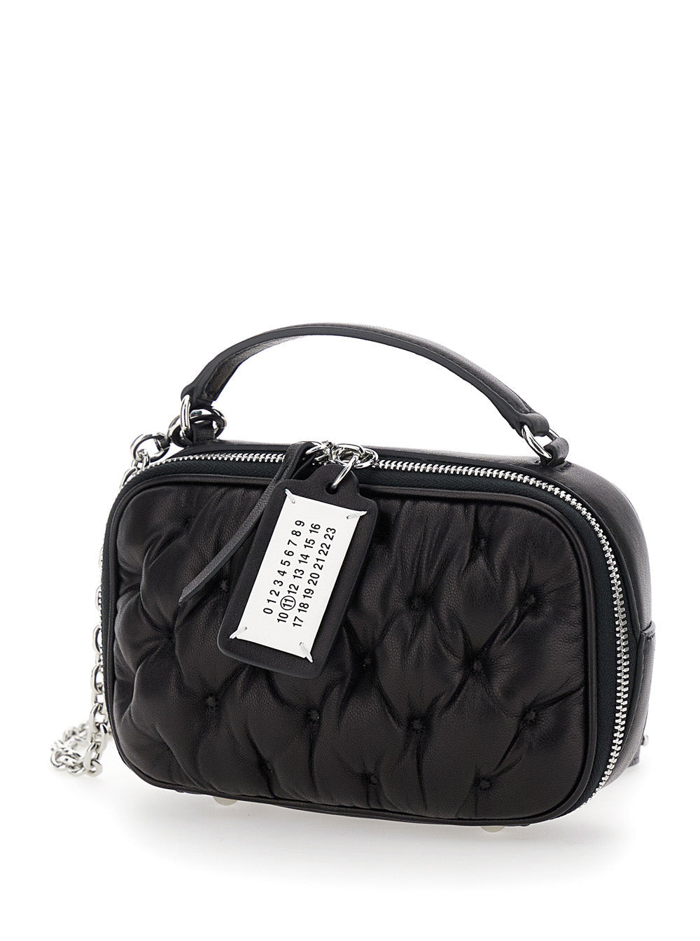Maison Margiela Women 'Glam Slam' Black Handbag With Logo Plate And Quilted Design In Leather  Woman - 2