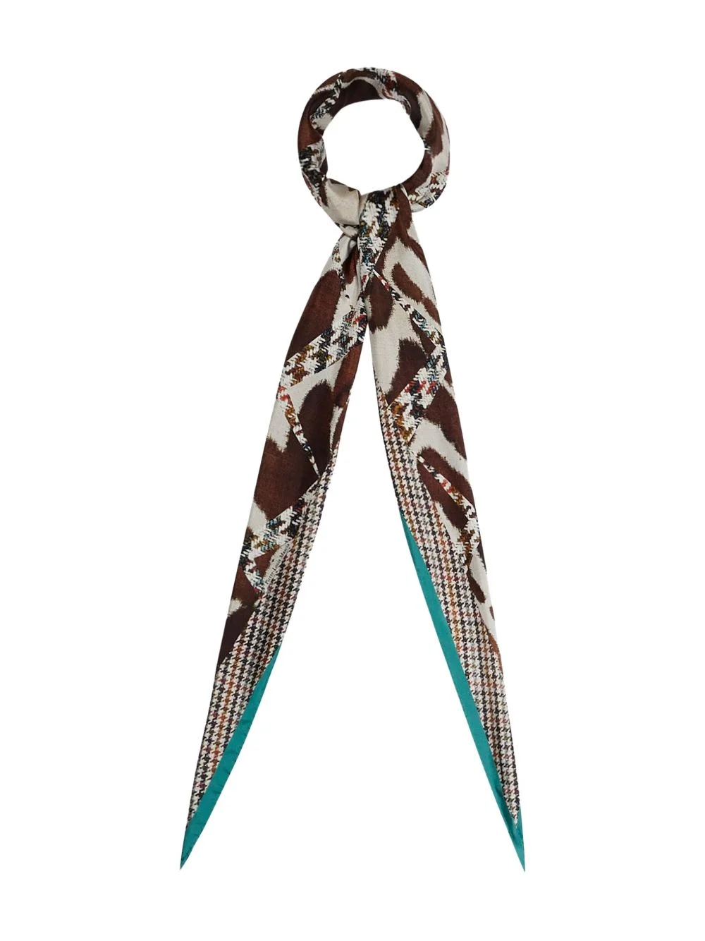 houndstooth-pattern silk scarf - 1