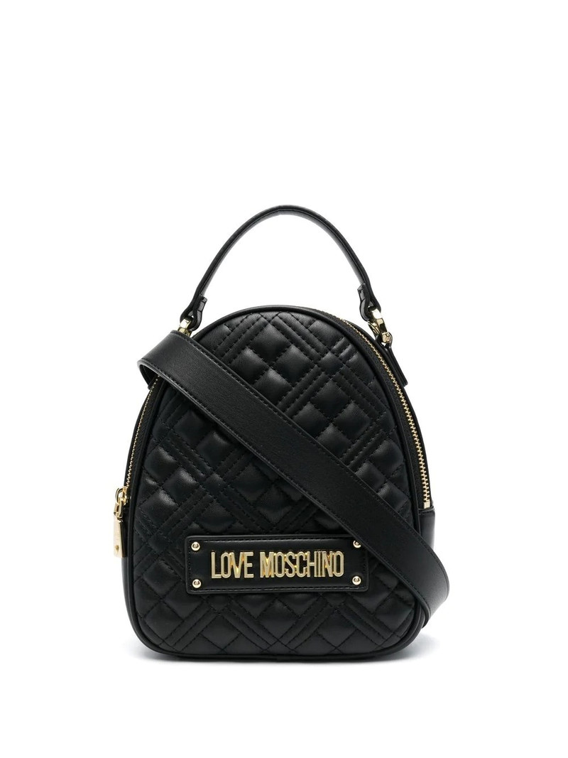 quilted logo-plaque backpack 1
