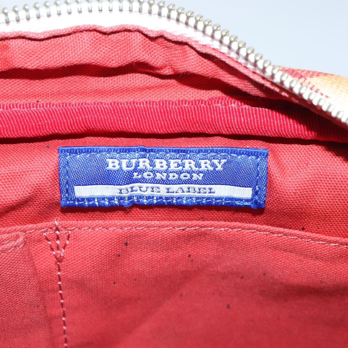 Burberry Nova Check Blue Label Shoulder Bag Canvas White Red - 11
