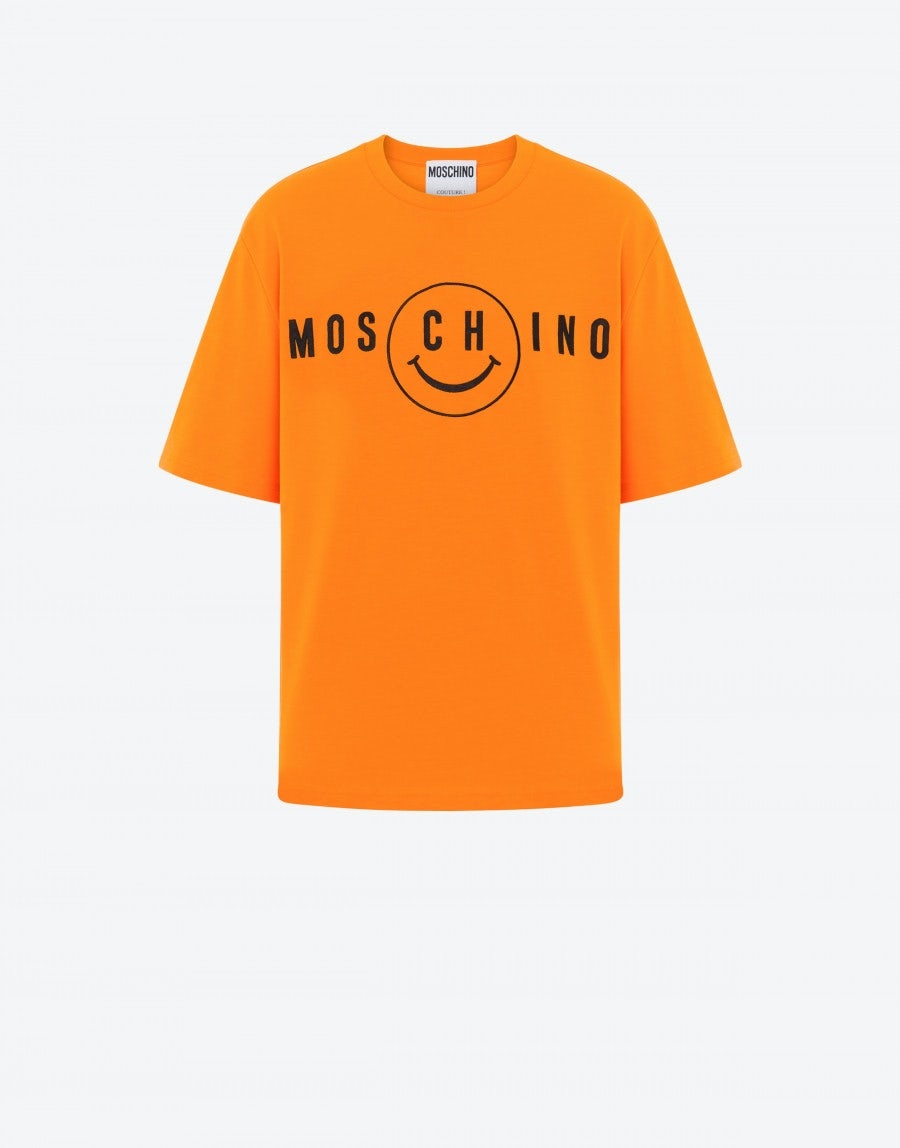MOSCHINO SMILEY® EMBROIDERY THICK JERSEY T-SHIRT - 1