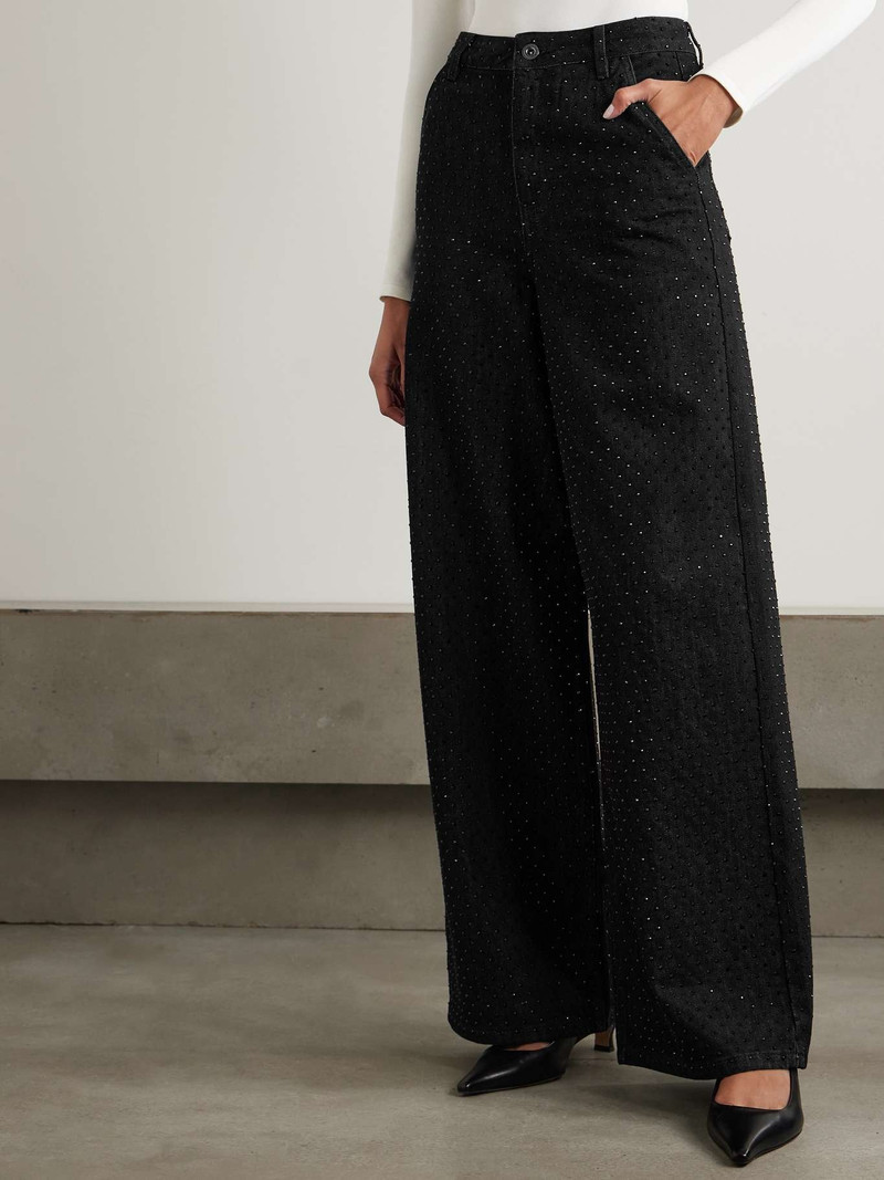 Crystal-embellished high-rise wide-leg jeans 3
