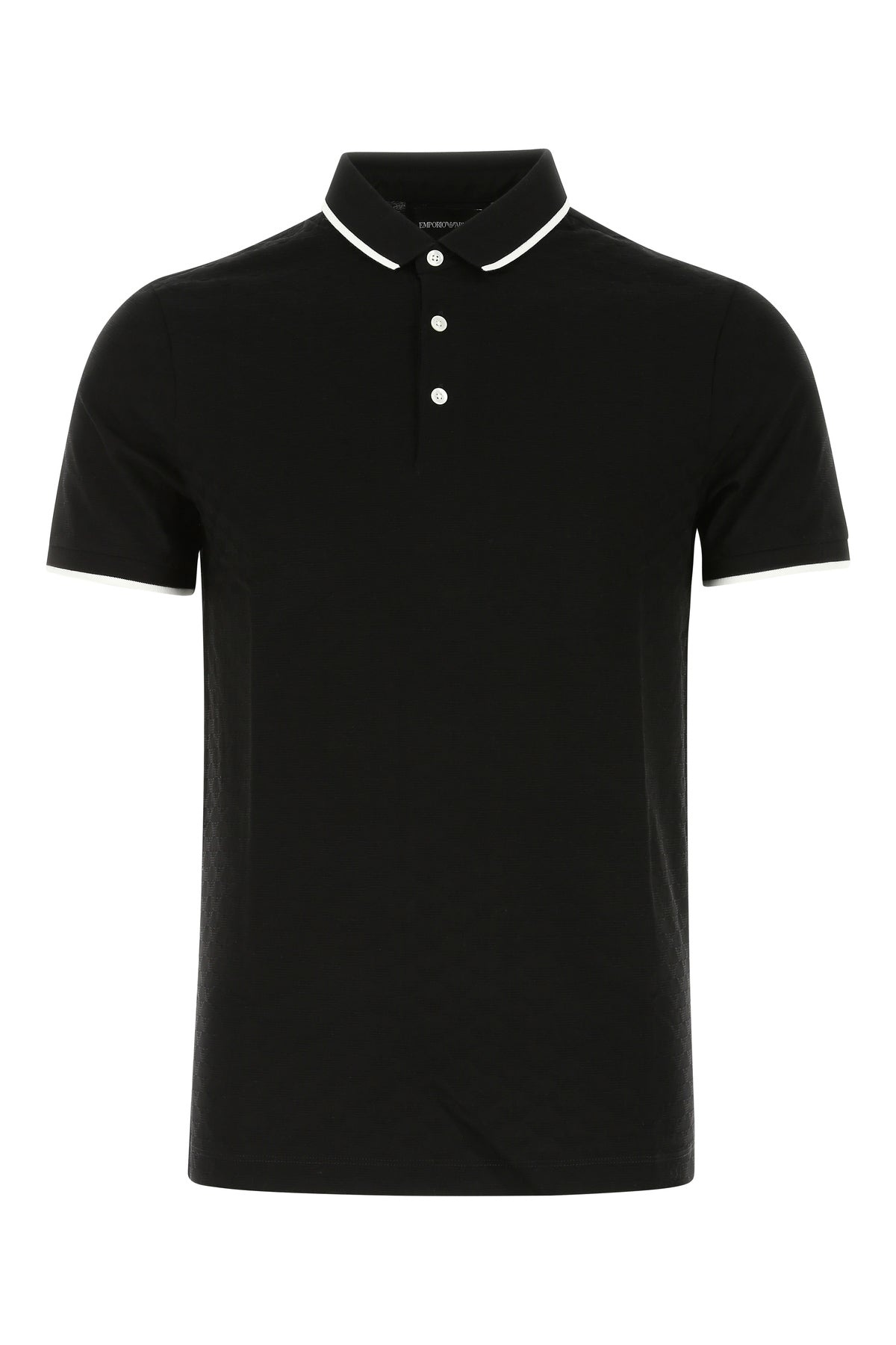 Black cotton polo shirt - 1