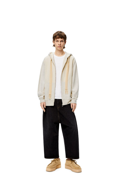 Loewe Two tone Anagram zipped hoodie in cotton outlook