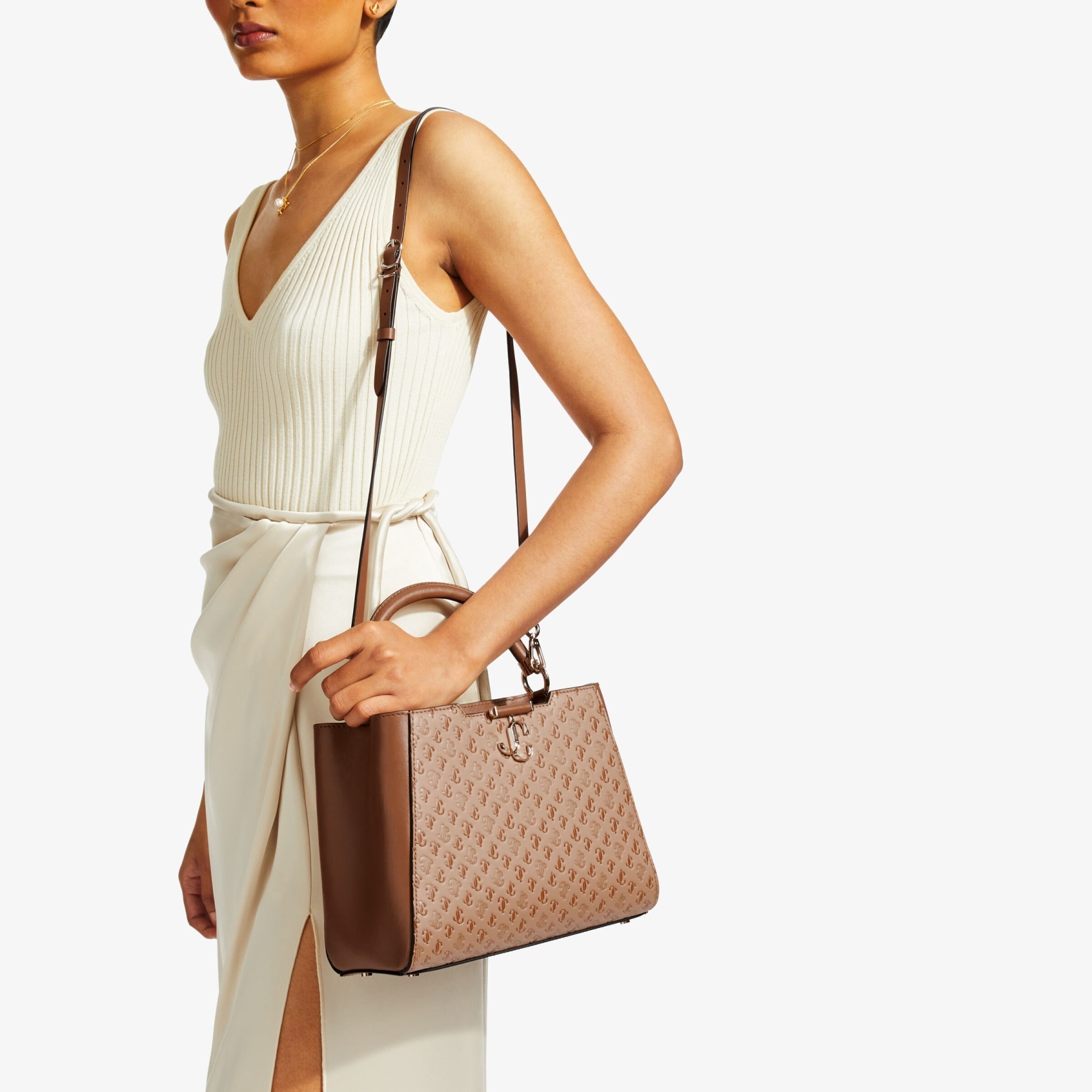 Varenne Top Handle M
Caramel JC Monogram-Print and Leather Top Handle Bag - 2