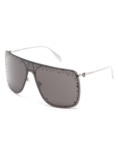 Alexander McQueen rhinestone-embellished shield-frame sunglasses outlook