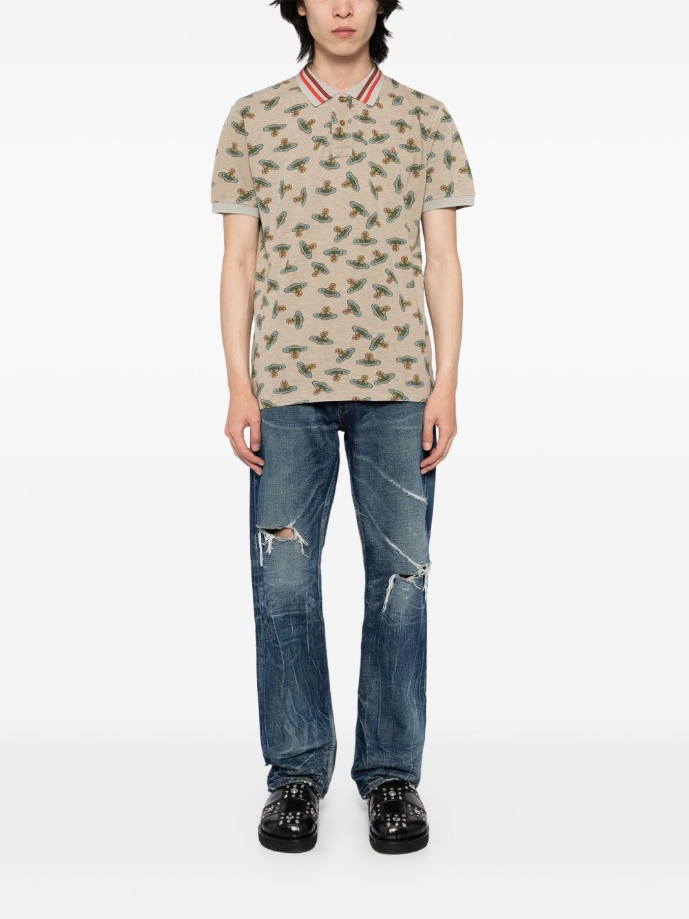 logo print polo shirt - 2