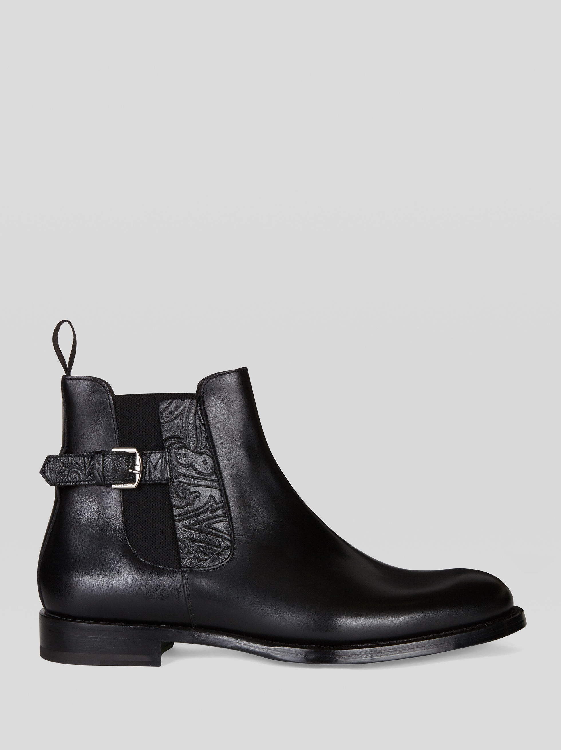 LEATHER BOOTS WITH PAISLEY PATTERN - 1