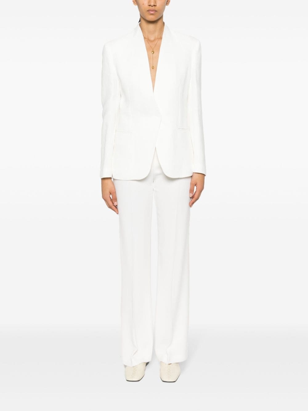layered single-breasted blazer - 6