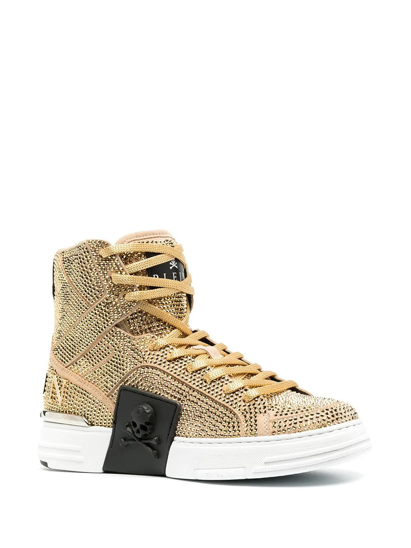 PHILIPP PLEIN studded high-top trainers outlook