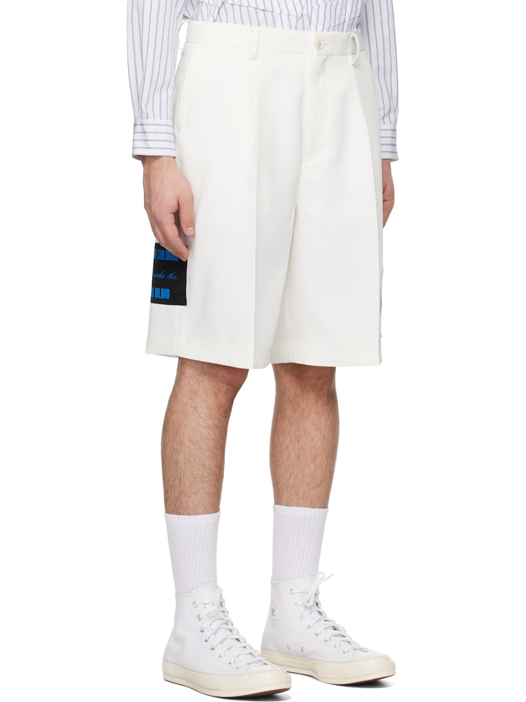 White Appliqué Shorts - 2
