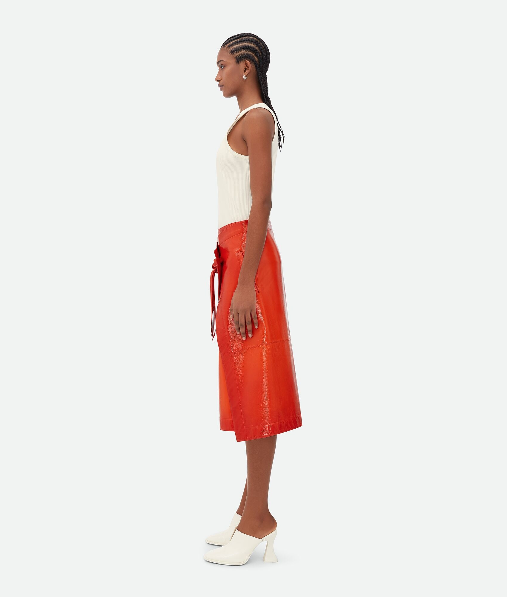Leather Wrapped Skirt With Degradé Effect - 2