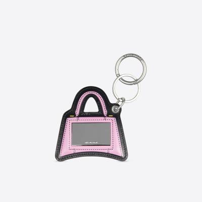 BALENCIAGA Women's Hourglass Mirror Keychain in Pink outlook