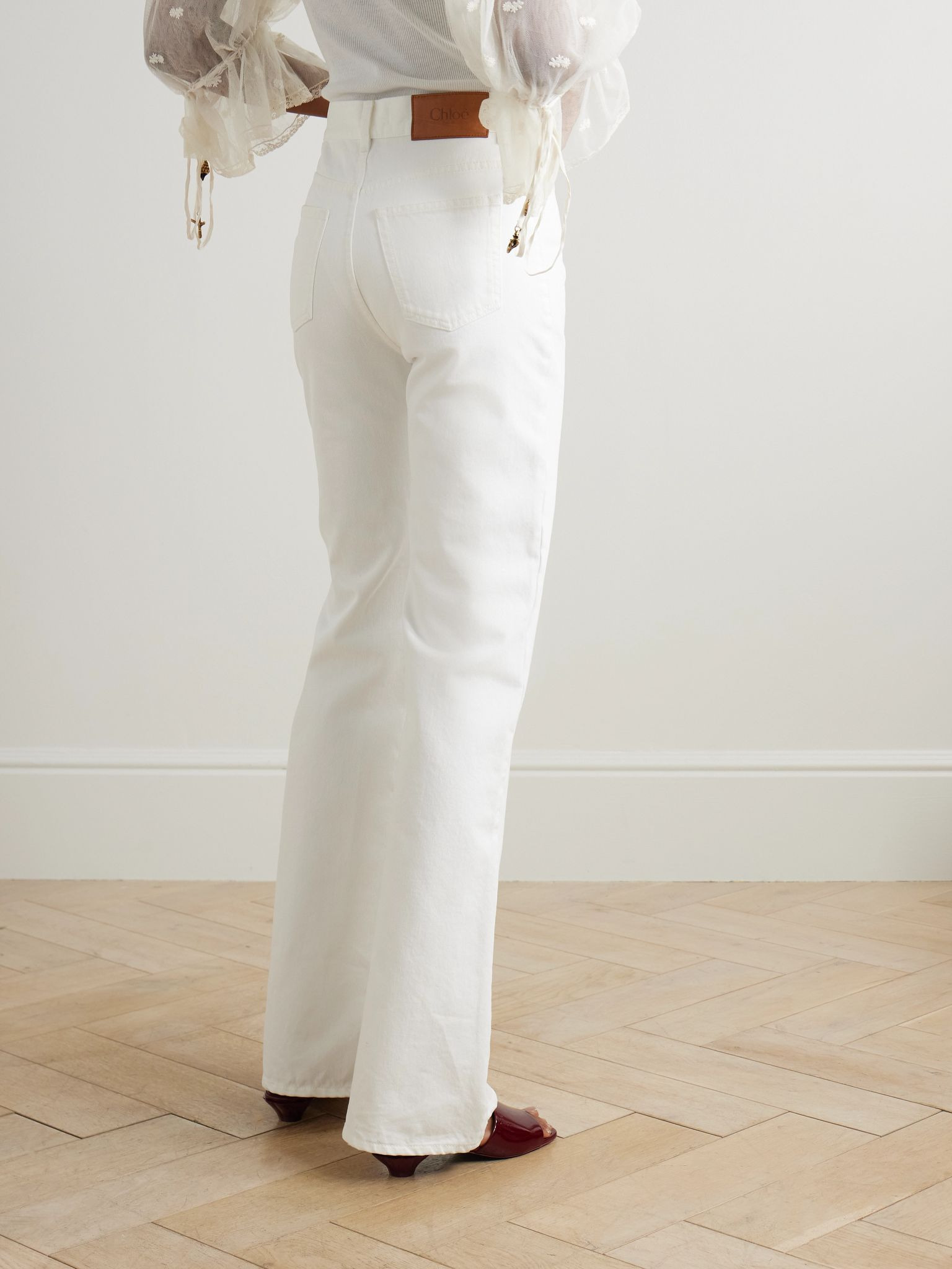 High-rise straight-leg jeans White - 4