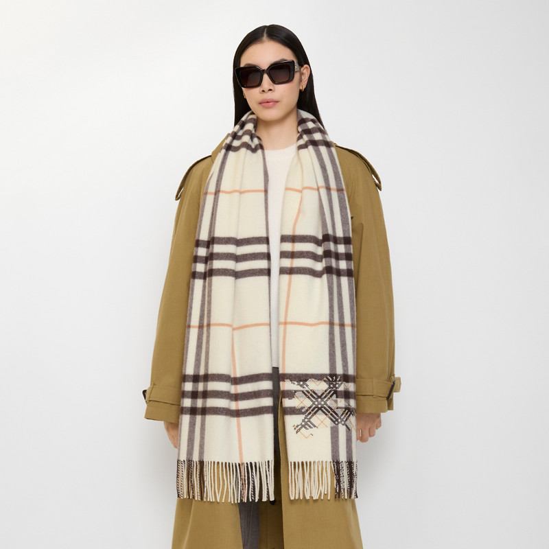 Wide Cross Stitch EKD Check Cashmere Scarf 4