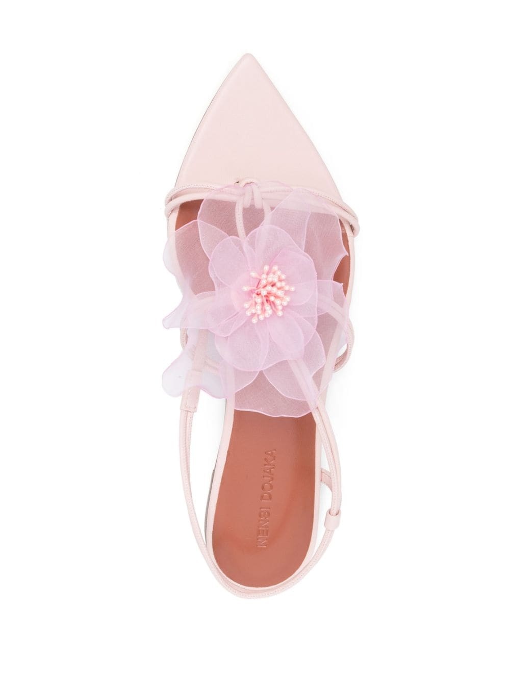 faux-flower leather sandals - 4