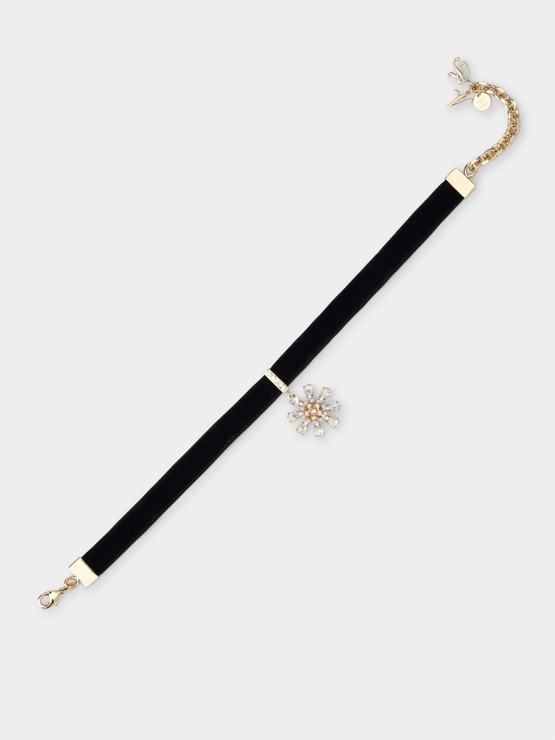 Roger Vivier Vivier Blossom Chocker in Velvet outlook