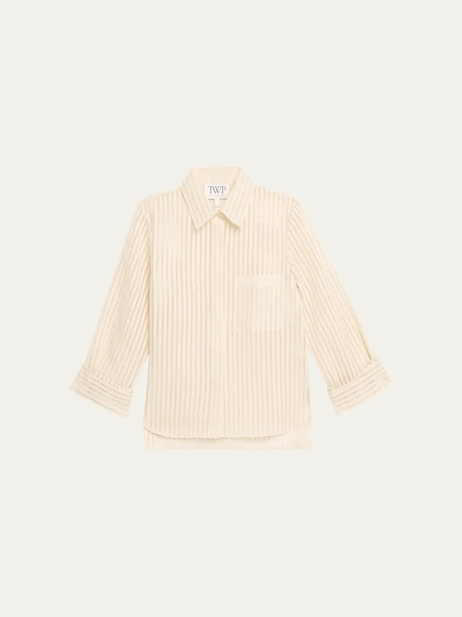 Boyfriend Shirt in Ribbon on Organza - 1