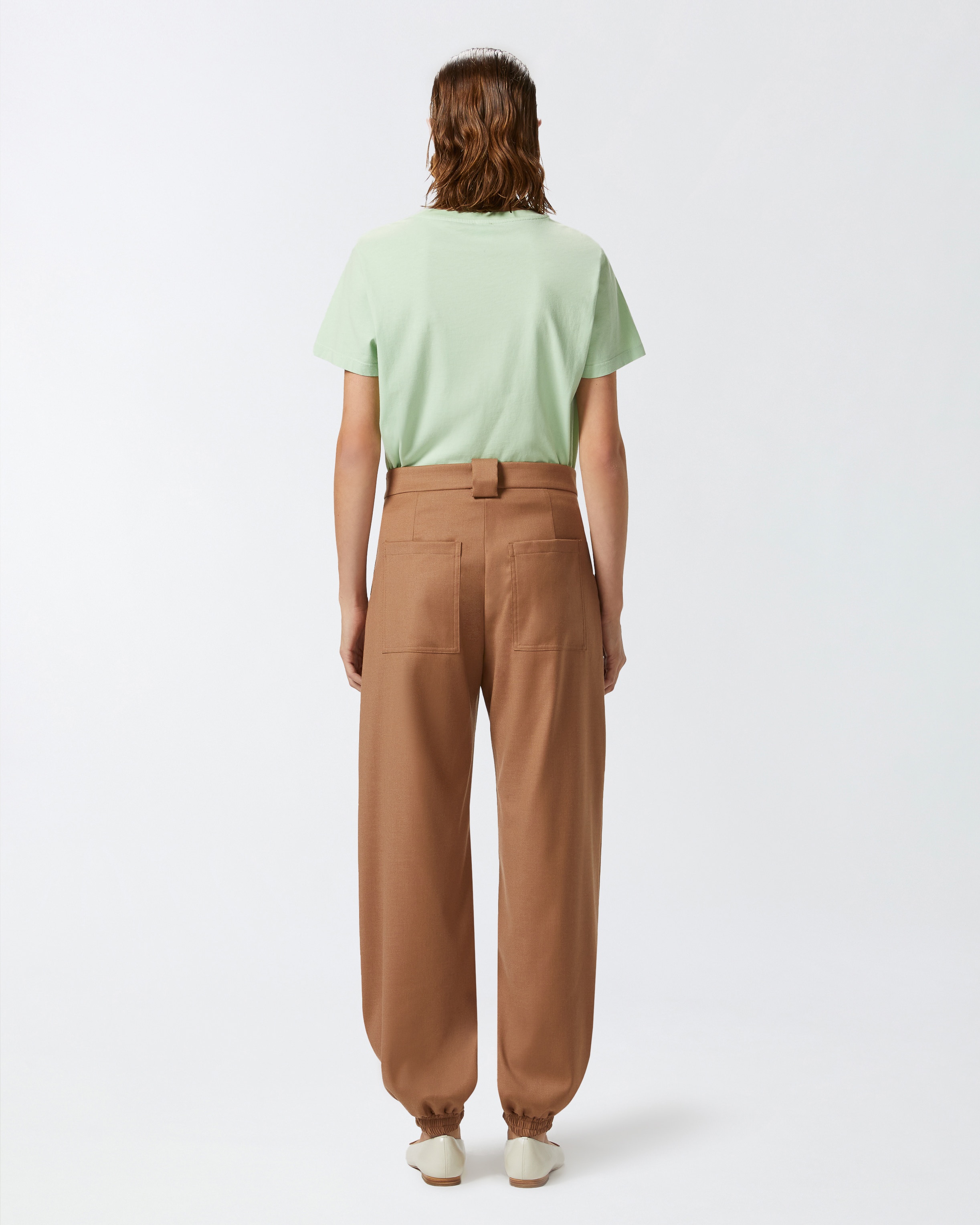 FLANNEL UTILITY TROUSERS WITH ELASTICATED HEM DETAIL - 4