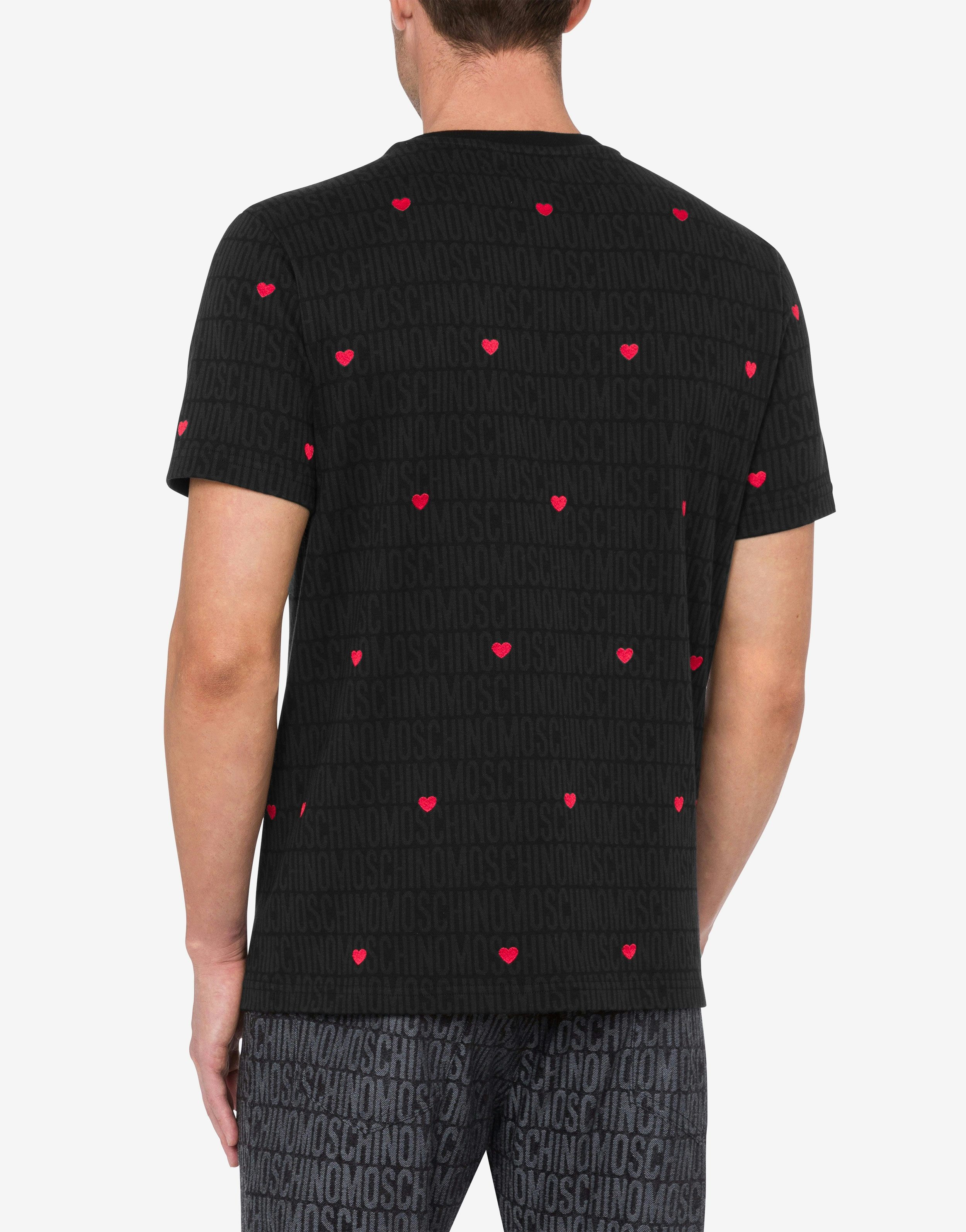 JERSEY T-SHIRT WITH ALLOVER LOGO HEARTS - 3