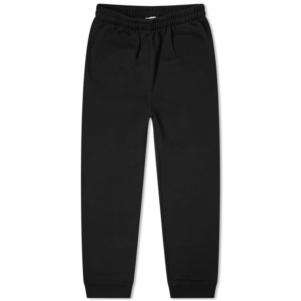 VETEMENTS All Black Logo Haute Couture Sweat Pant - 1