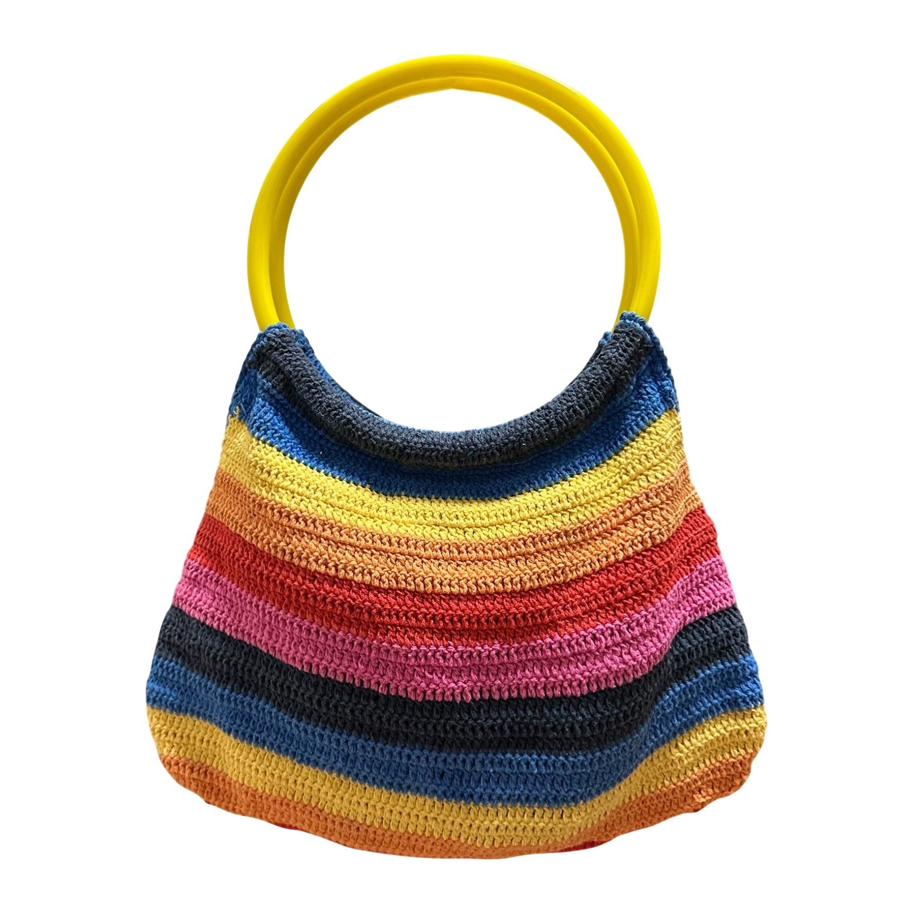 D&G - D&G Knit Rainbow Handle Tote Bag - 2