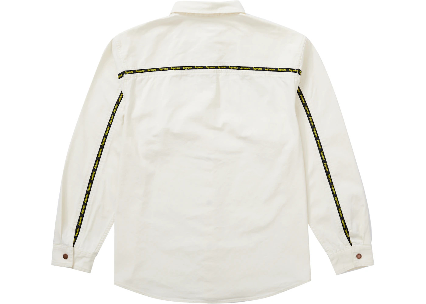 Supreme Logo Taping Work Shirt White - 2