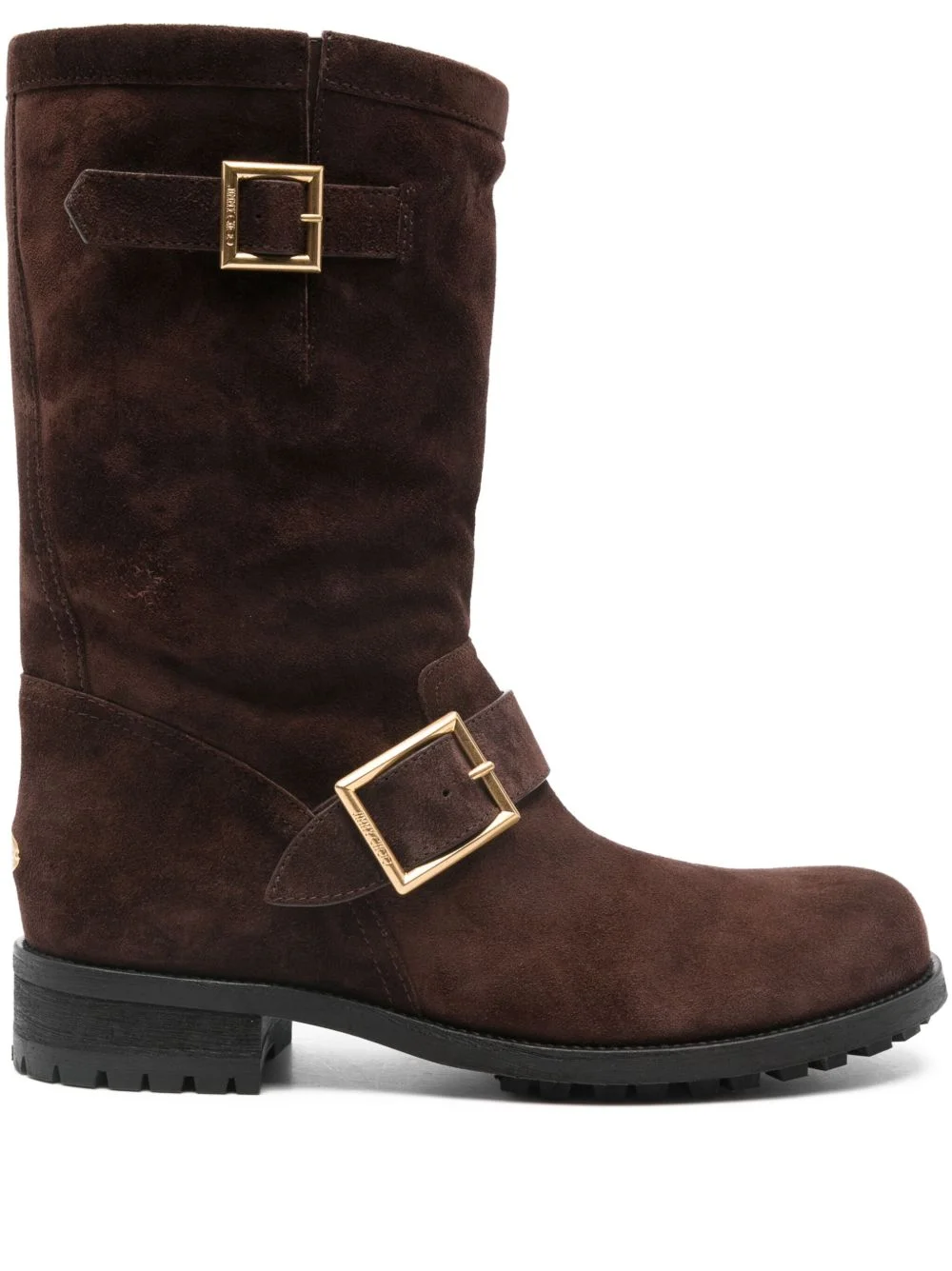 buckle biker suede boots - 1