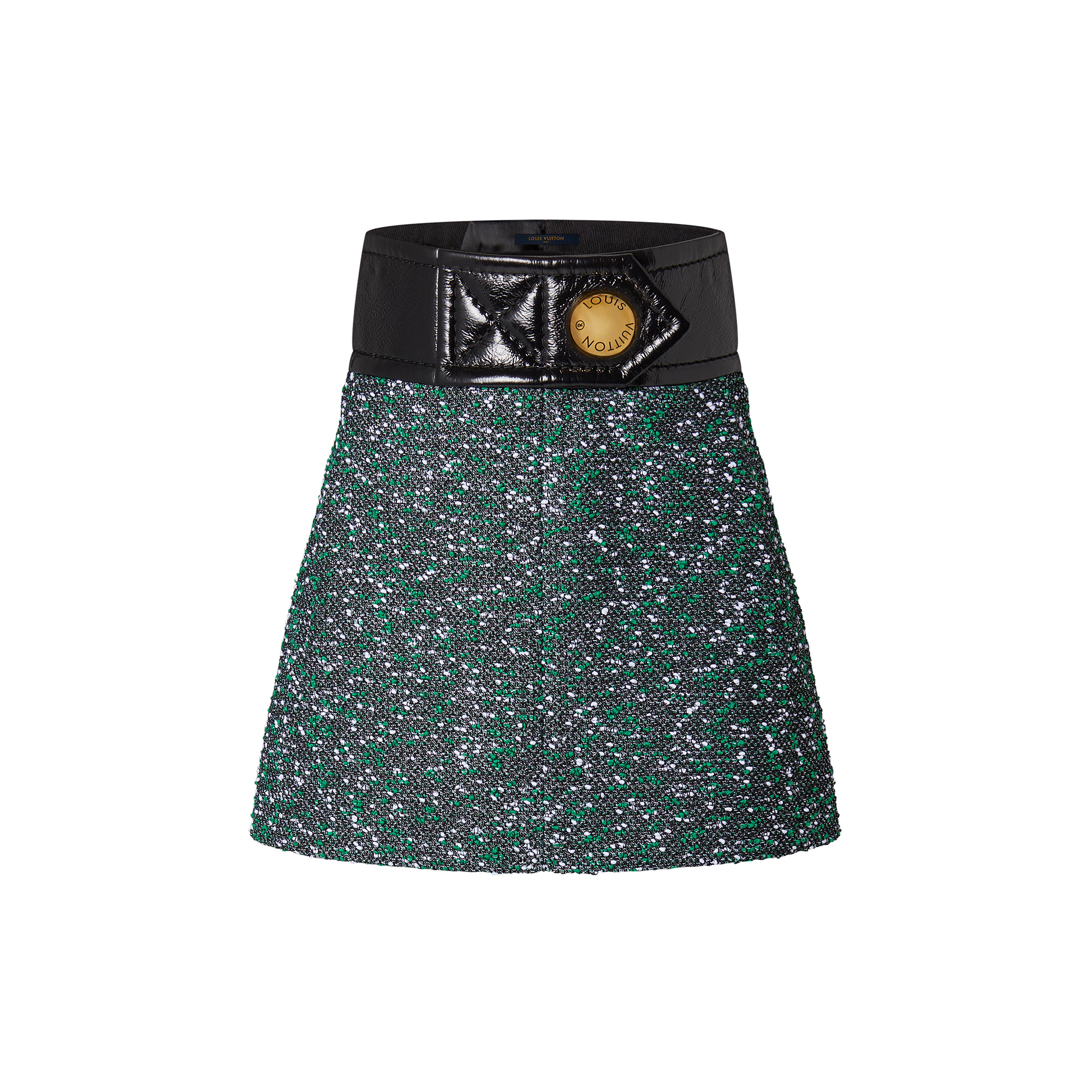 Bouclé Oversized Belt A-Line Mini Skirt - 1