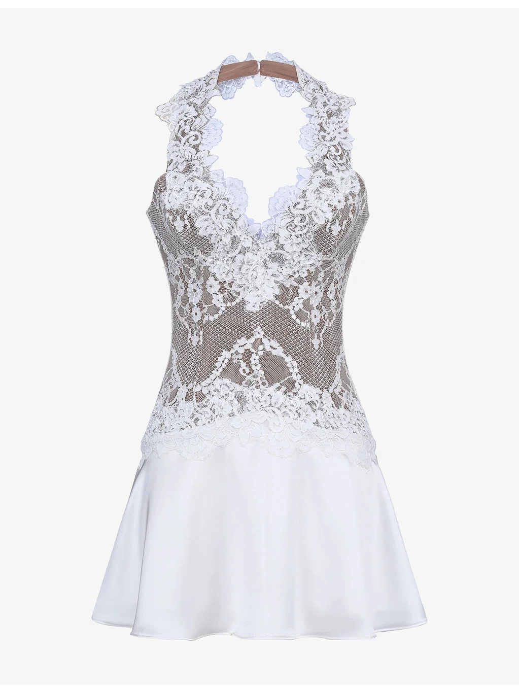 Nyra Halterneck Satin Mini Dress - 1