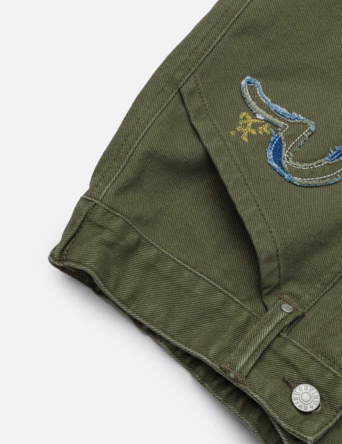 Seagull Appliqué Embroidery Wide-leg Woven Jogger - 10
