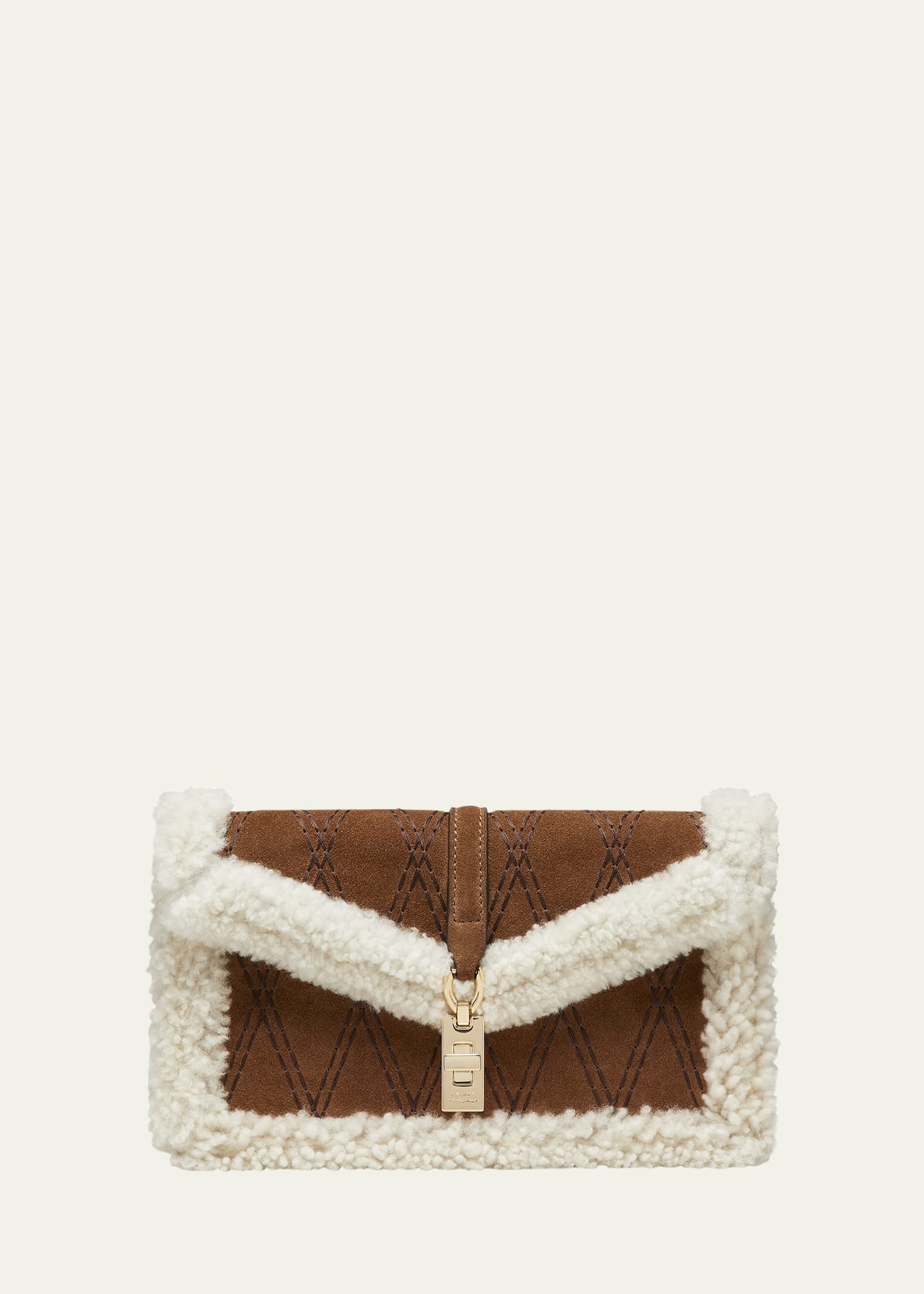 Milan Sheep Shearling Fur Clutch Bag - 1