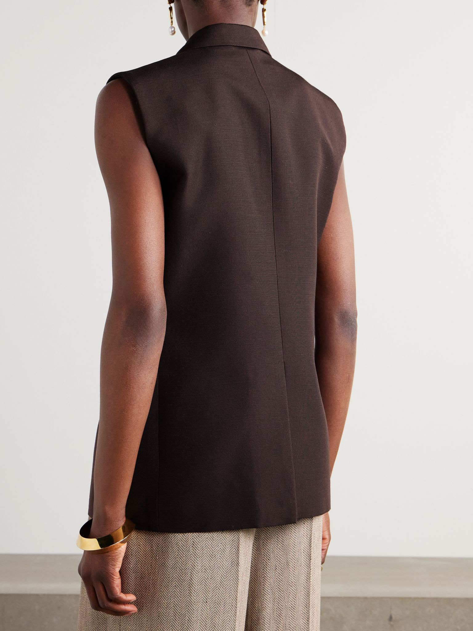 Cedric silk vest Brown - 3