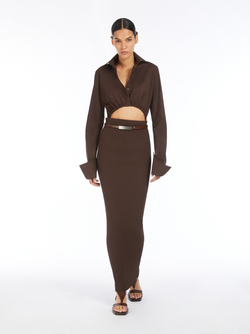 Max Mara ANGIO Cropped poplin shirt outlook