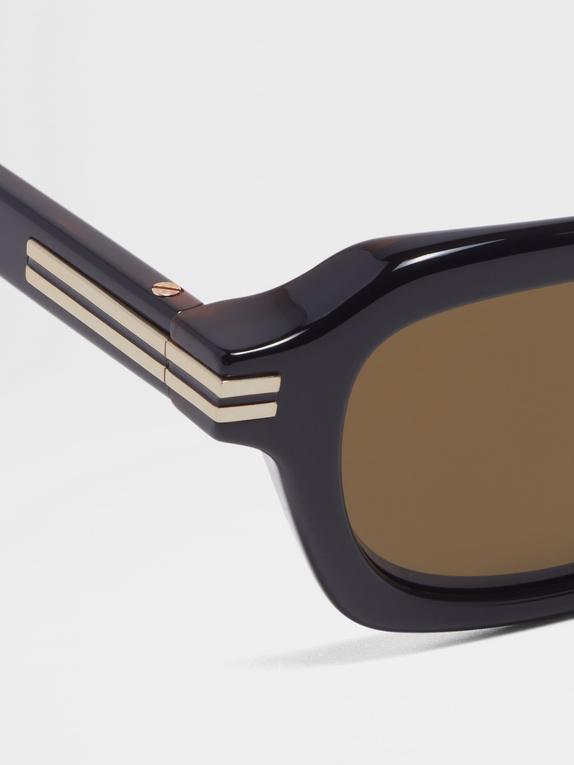 BLACK AND HAVANA ACETATE SUNGLASSES - 2