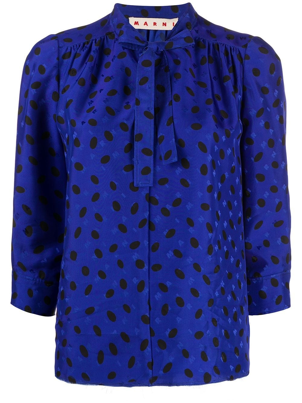 polka dot logo print blouse - 1