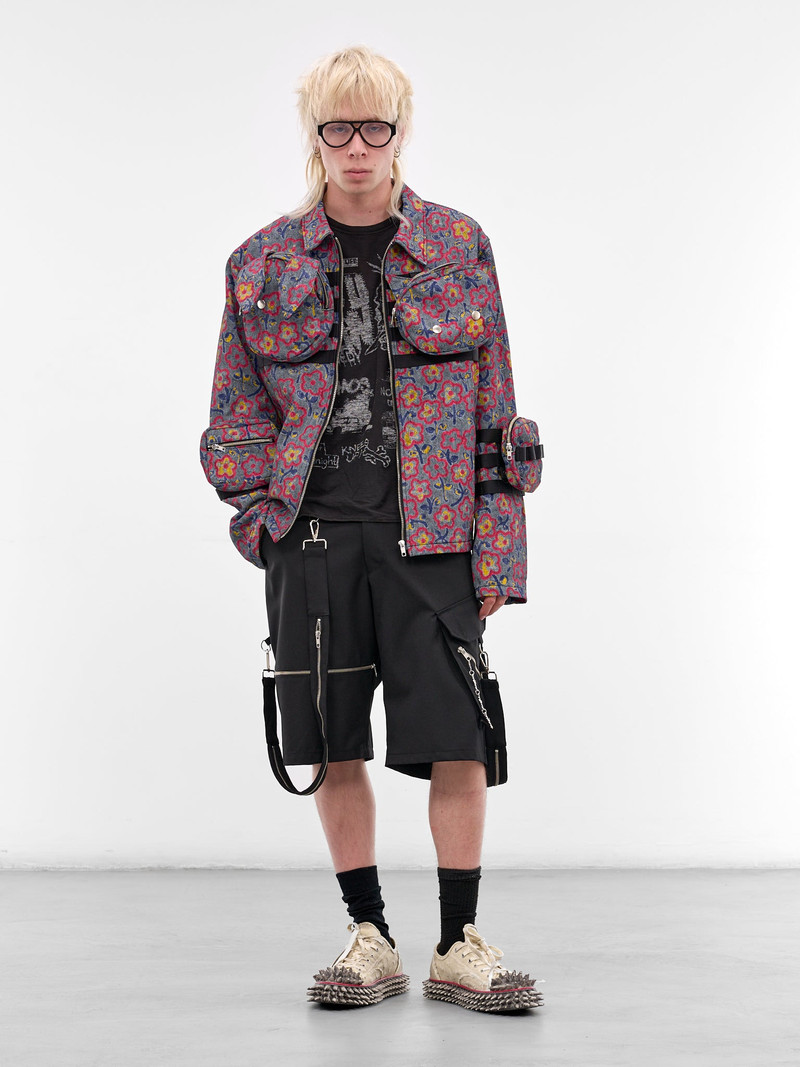 KIDILL Flower Print Pocket Zip Jacket outlook