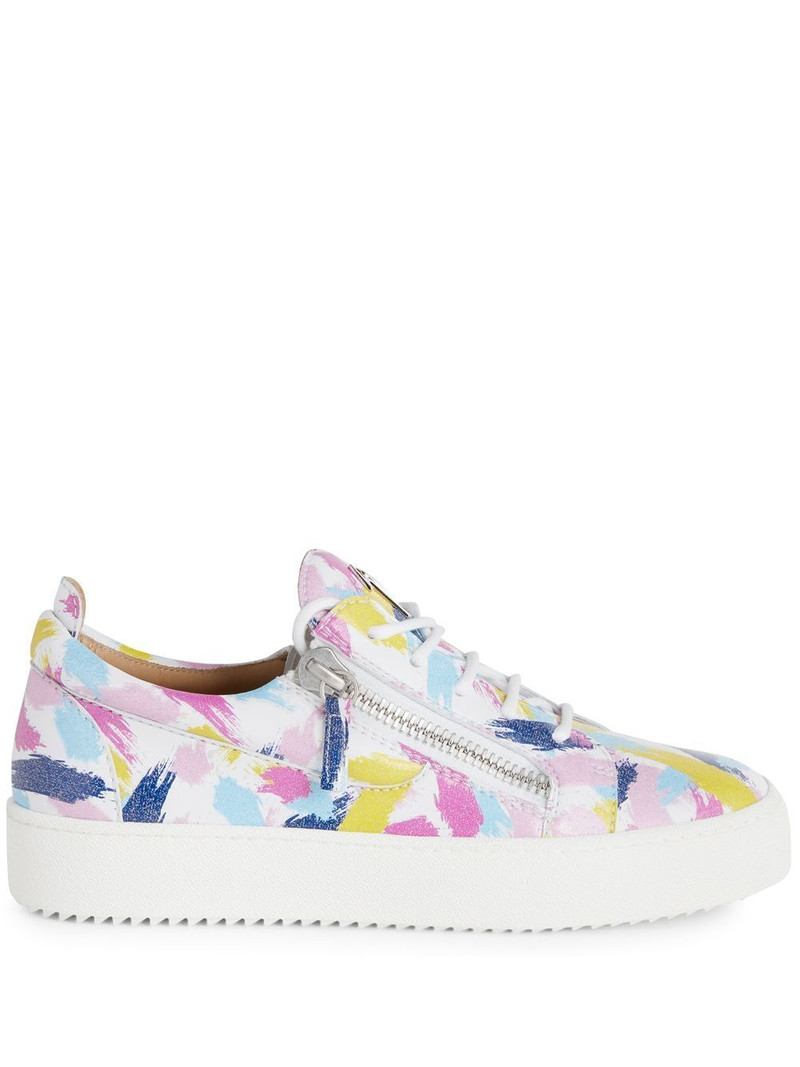 Gail brushstrokes-print low-top sneakers 1