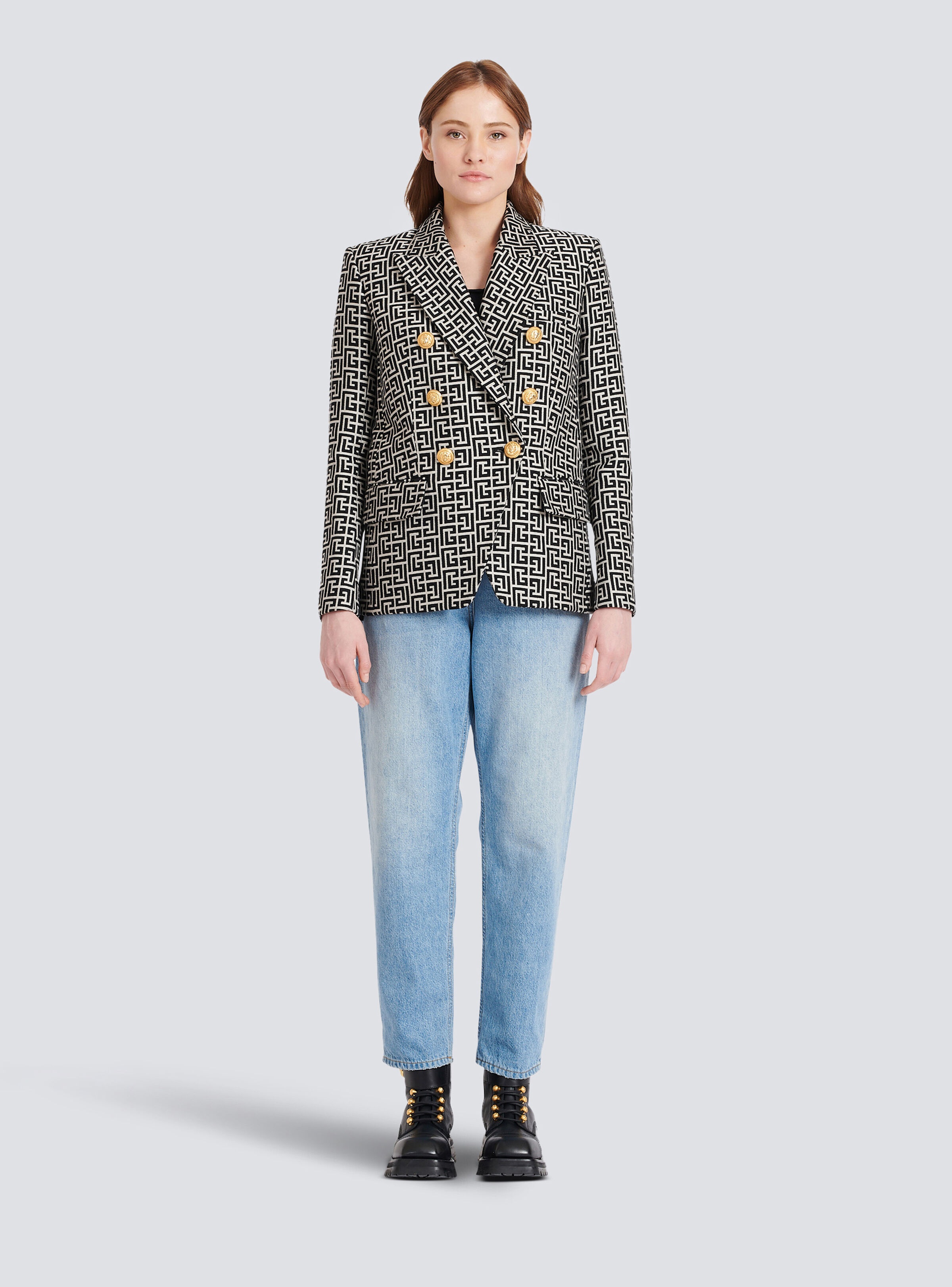 Double-buttoned jacquard jacket - 3