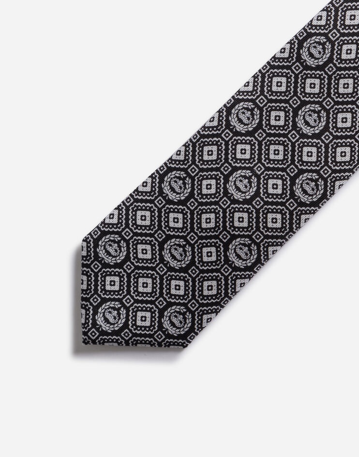 Diamond-design silk jacquard blade tie (6 cm) - 3