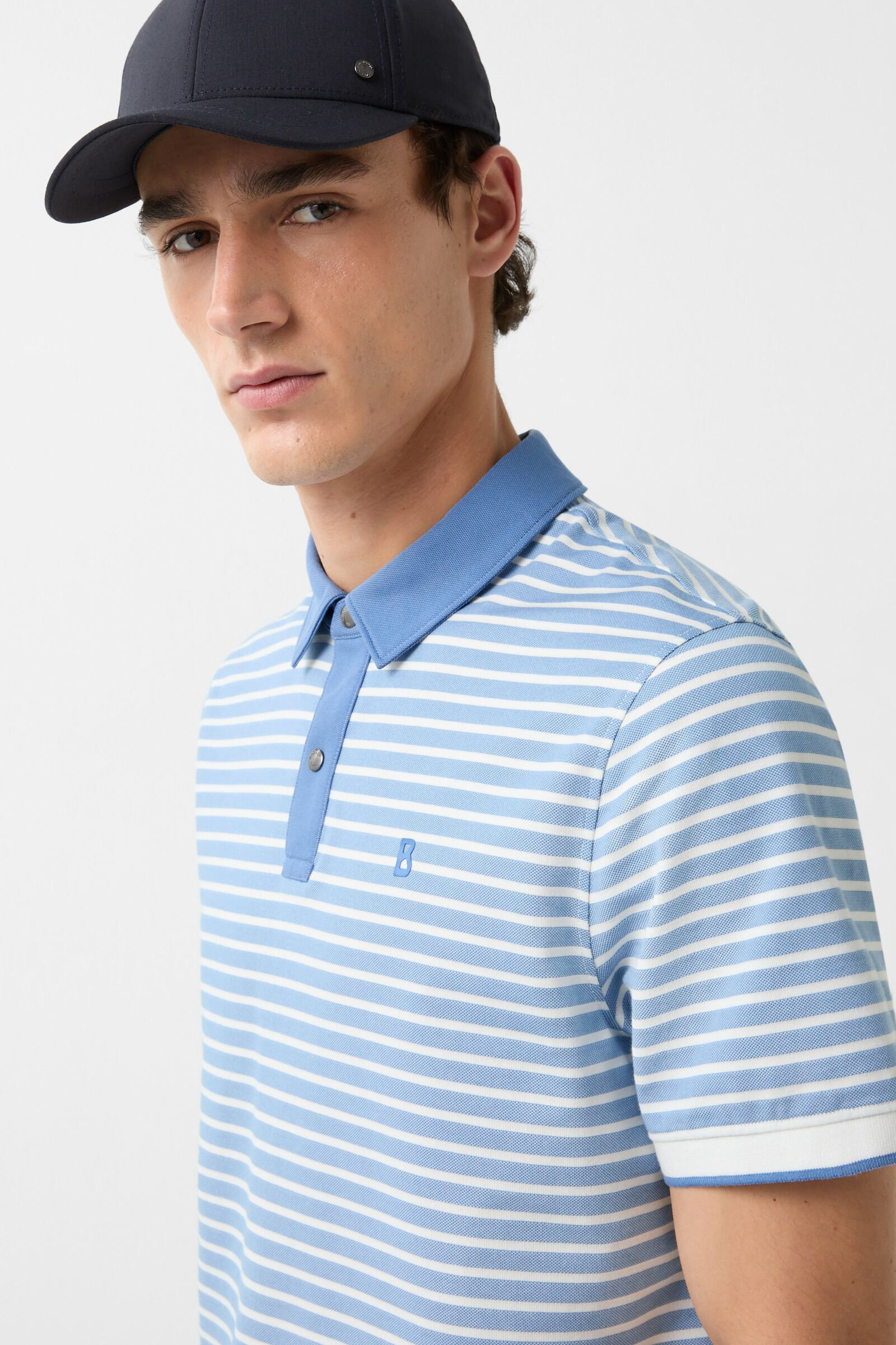 Timo polo shirt in Blue/White - 4